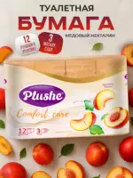 Туалетная бумага PLUSHE ''Comfort Care'' 3х сл. 16м Персик (12 рулонов в упаковке) ароматизированная
